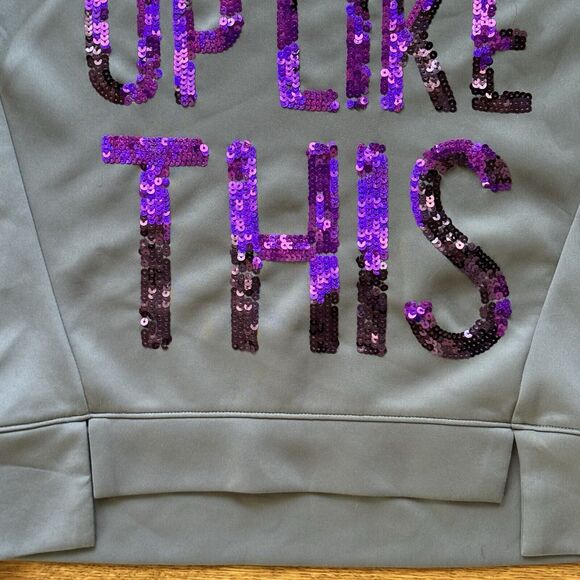 Juicy Couture I Woke Up Like This Gray Purple Sequin Sweatshirt Size XS - Picture 5 of 9